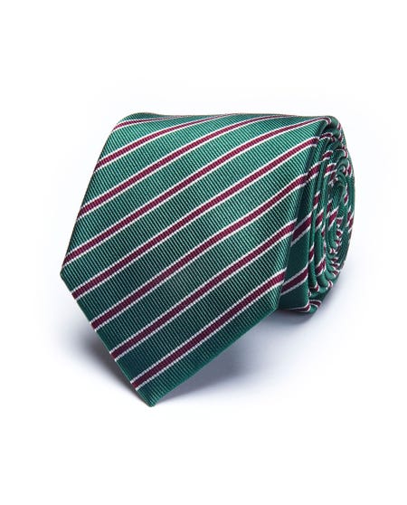 Corbata verde de regimiento, en 100% seda. green_0