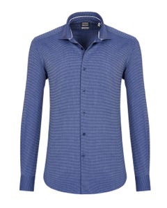 Camicia trendy blu scuro, slim francese_0