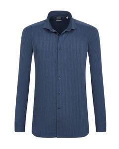 Camicia trendy blu navy, slim francese_0