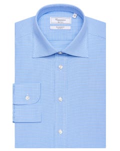 Camicia classic azzurra con fantasia geometrica, regular italiano_0