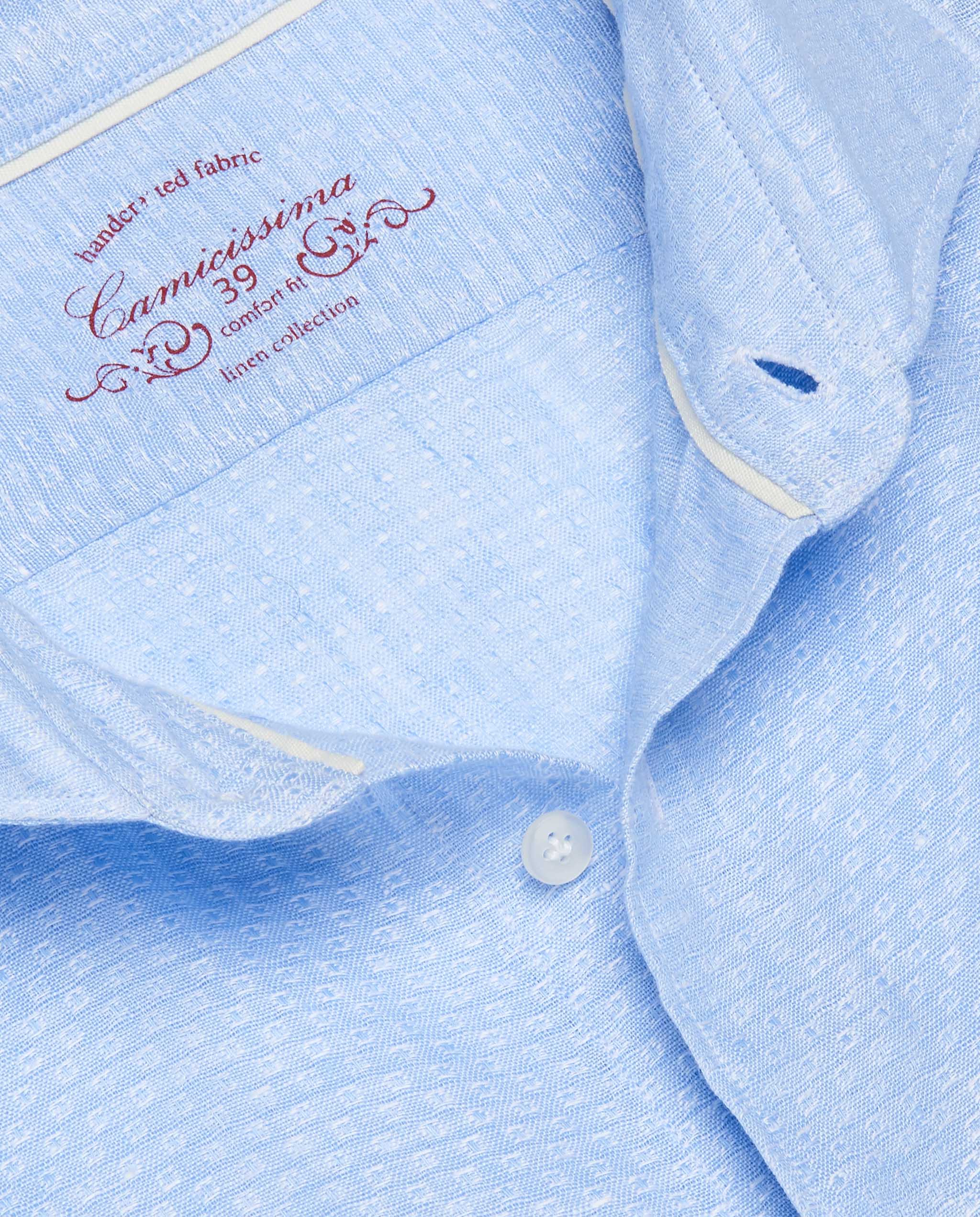 Camicia celeste lino top