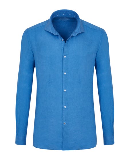 Camicia trendy in lino blu 103rh- francese_0